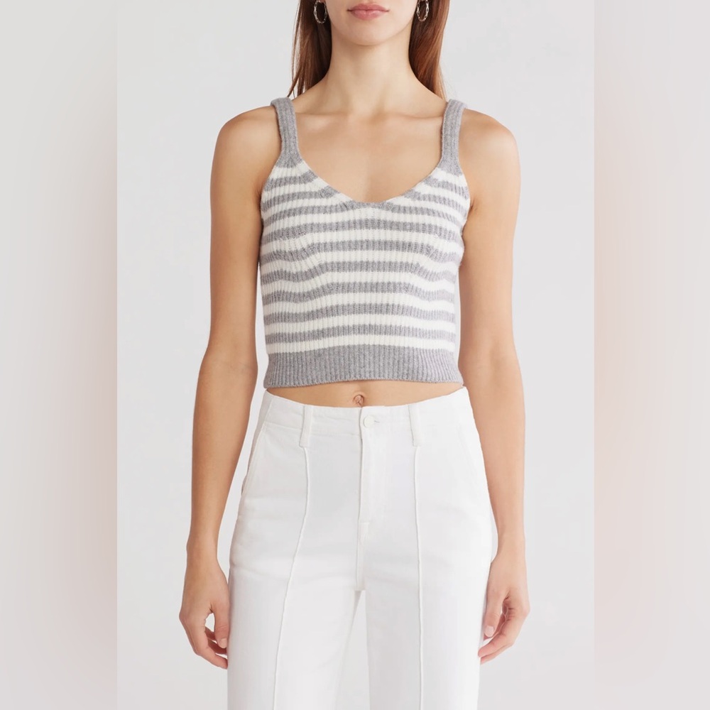 Simkhai Braylee Wool & Cashmere Crop Tank Sweater